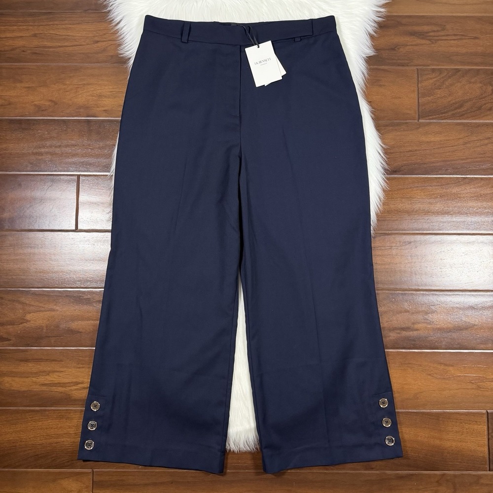 LK Bennett Women's Size US 10 / UK 14 Navy Blue TR Keaton Cropped Trouser Pants